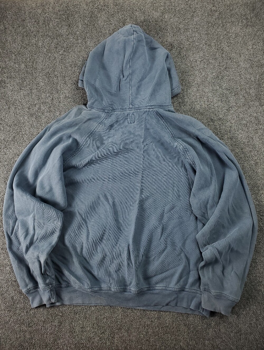 Vintage 90s Gap Hoodie Mens Large Blue Jeans Graphic Faded Pullover Sweatshirt - Picture 3 of 8